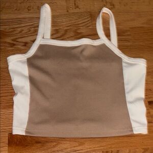 SHEIN Beige and White Tank Top